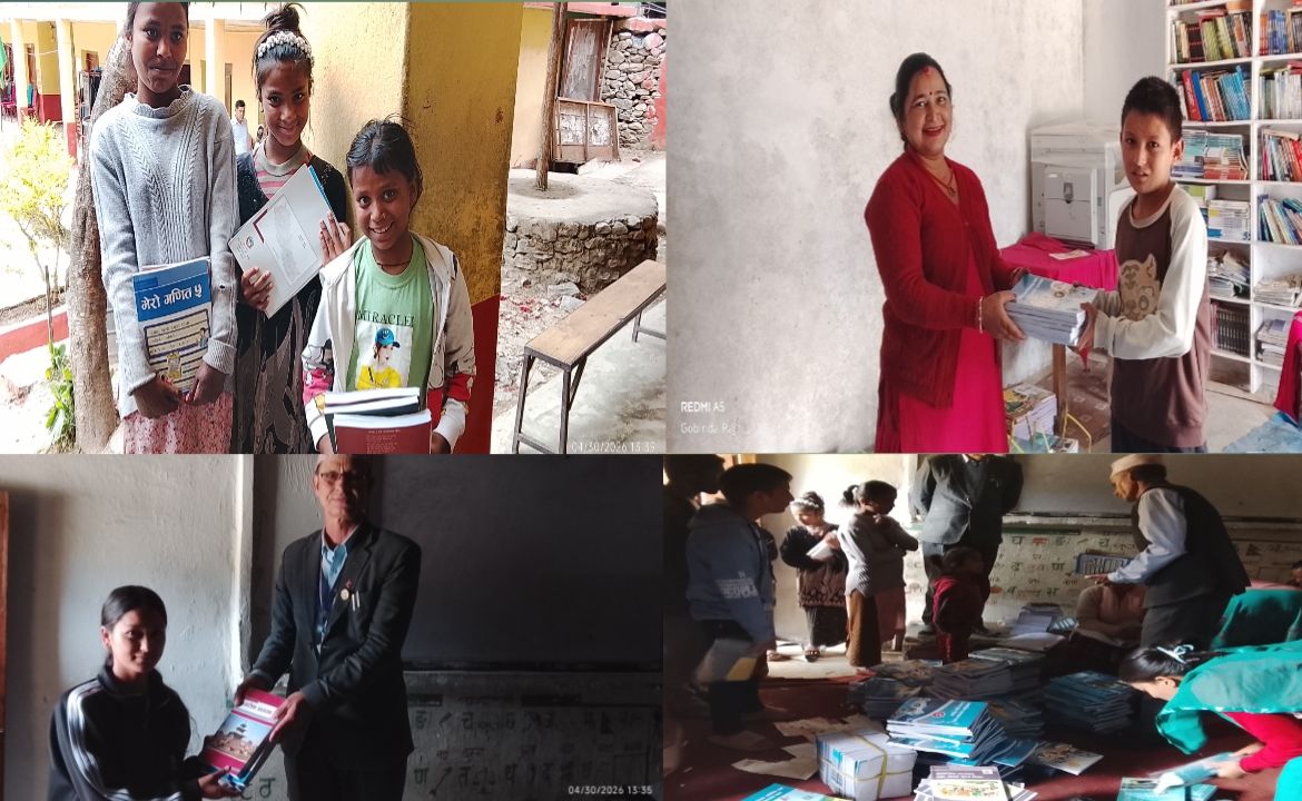 नयाँ शैक्षिक सत्र : भर्नासँगै विद्यार्थीको हात–हातमा पाठ्यपुस्तक