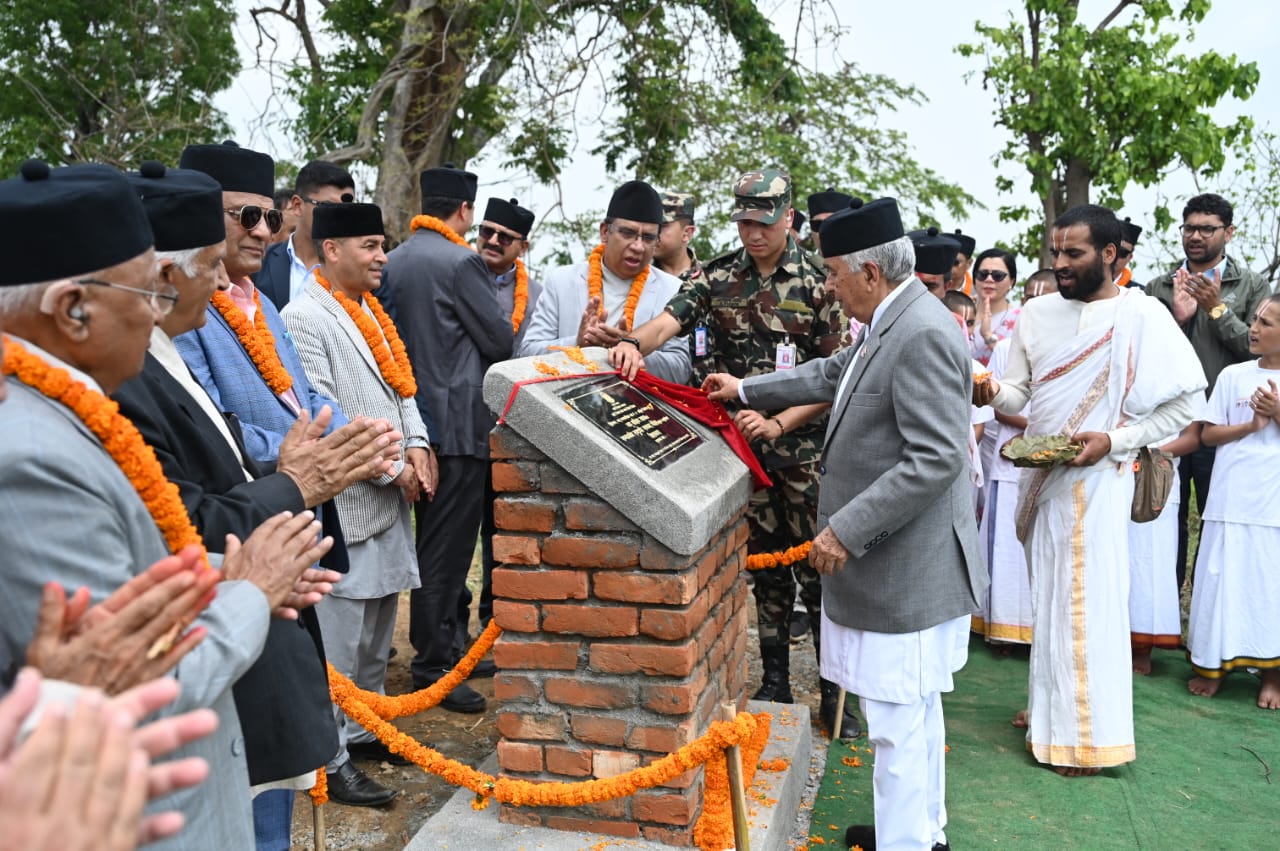 राष्ट्रपति पौडेलले गरे भानु साहित्य उद्यानको शिलान्यास