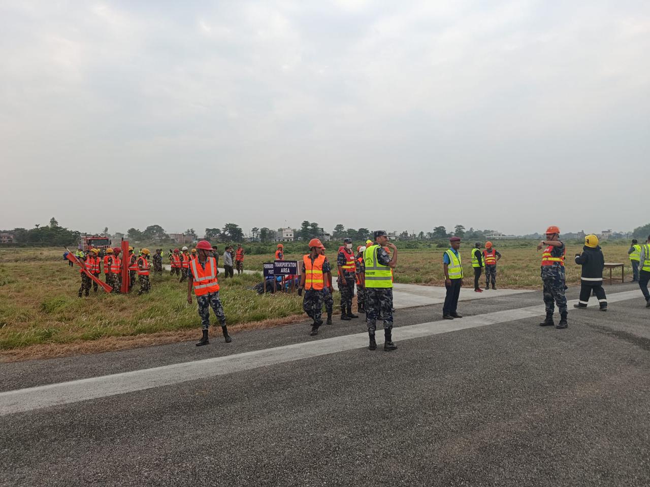 विराटनगर विमानस्थलमा ‘फूल स्केल एक्सरसाइज’, दुर्घटनापछिको उद्धार प्रणालीको परीक्षण