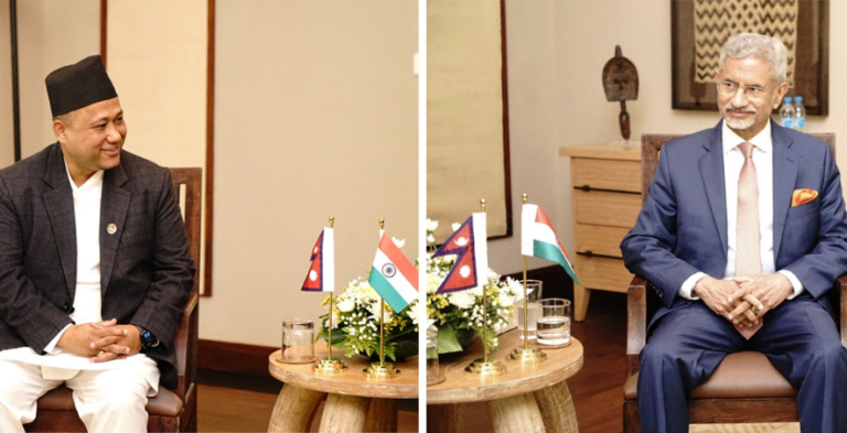 परराष्ट्रमन्त्री खनाल र भारतीय विदेशमन्त्री जयशंकरबीच मोरिससमा भेटवार्ता