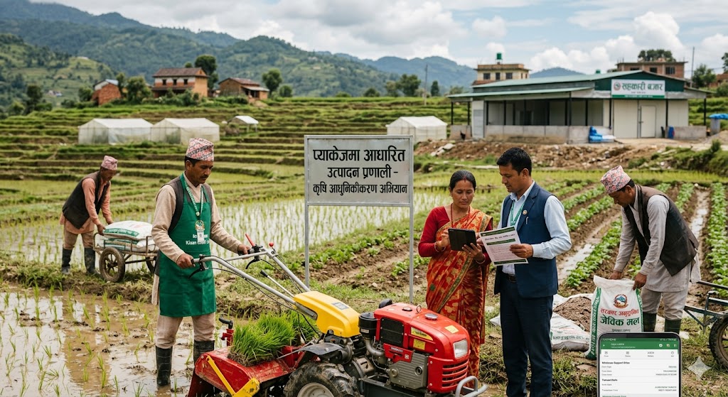 प्याकेजमा आधारित उत्पादन प्रणाली मार्फत कृषि आधुनिकीकरण गर्ने सरकारको घोषणा