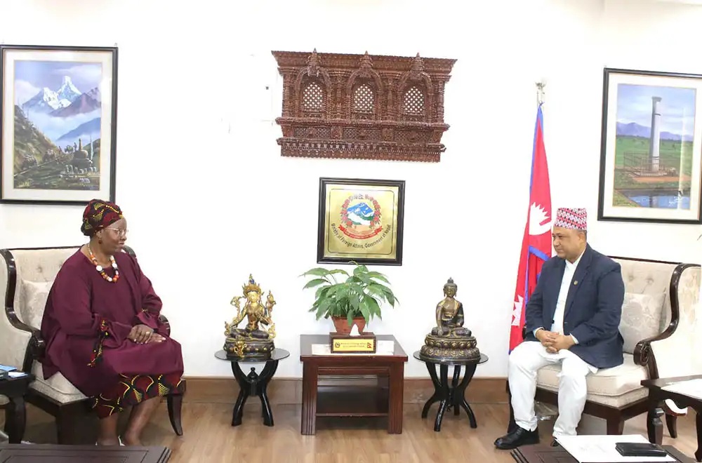 परराष्ट्रमन्त्री खनाल र राष्ट्रसंघीय महिला निकायकी उपकार्यकारी निर्देशक गुम्बोन्जभान्डाबीच भेट