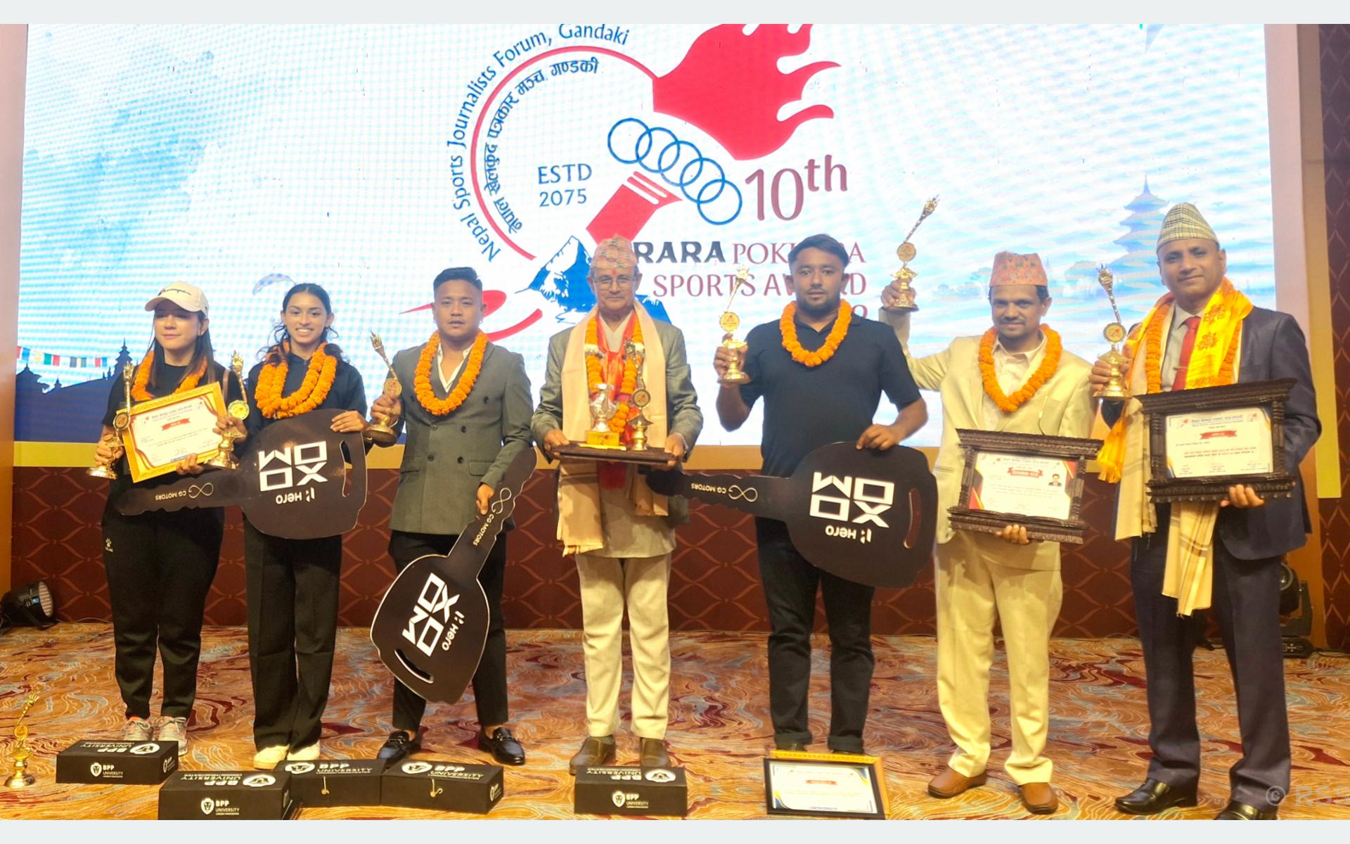 पोखरा स्पोर्टस् अवार्डः प्रदीप र नारायणी वर्ष उत्कृष्ट खेलाडी