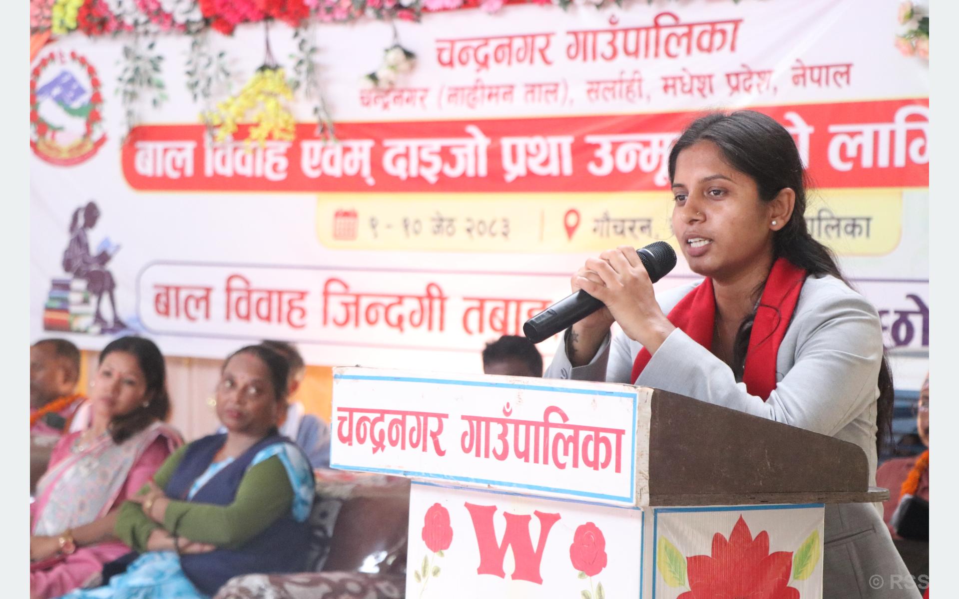 दाइजो प्रथा र बालविवाहविरुद्ध निरन्तर लडिरहन्छु : उपसभामुख ठाकुर