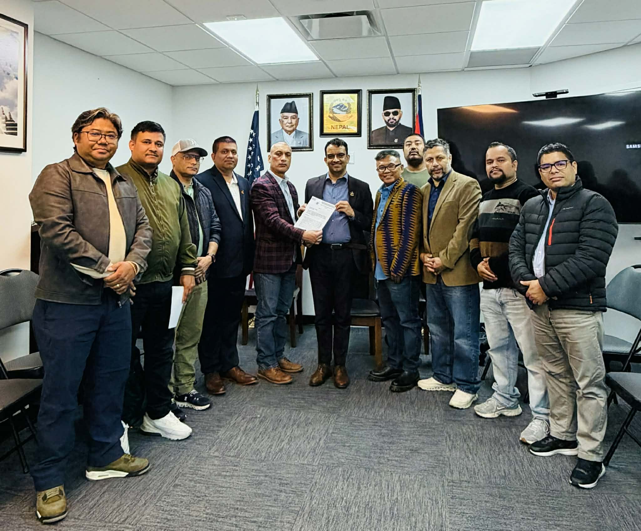 गैरआवासीय नेपाली विधेयक फिर्ता लिन प्रवास विभाग अमेरिकाको माग, न्यूयोर्कमा बुझाइयो ज्ञापनपत्र