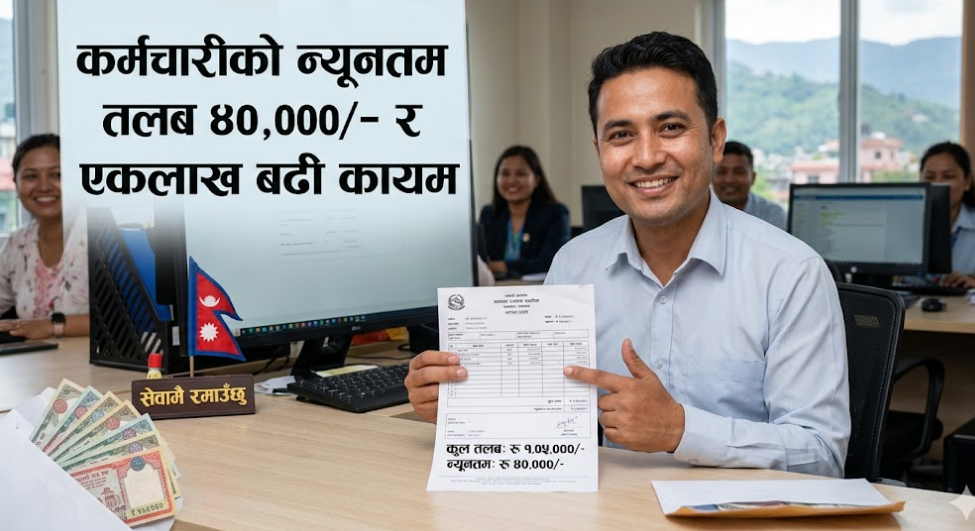 कर्मचारीको तलबमा आकर्षक वृद्धि: न्यूनतम ४० हजारदेखि अधिकतम १ लाख रुपैयाँमाथि कायम