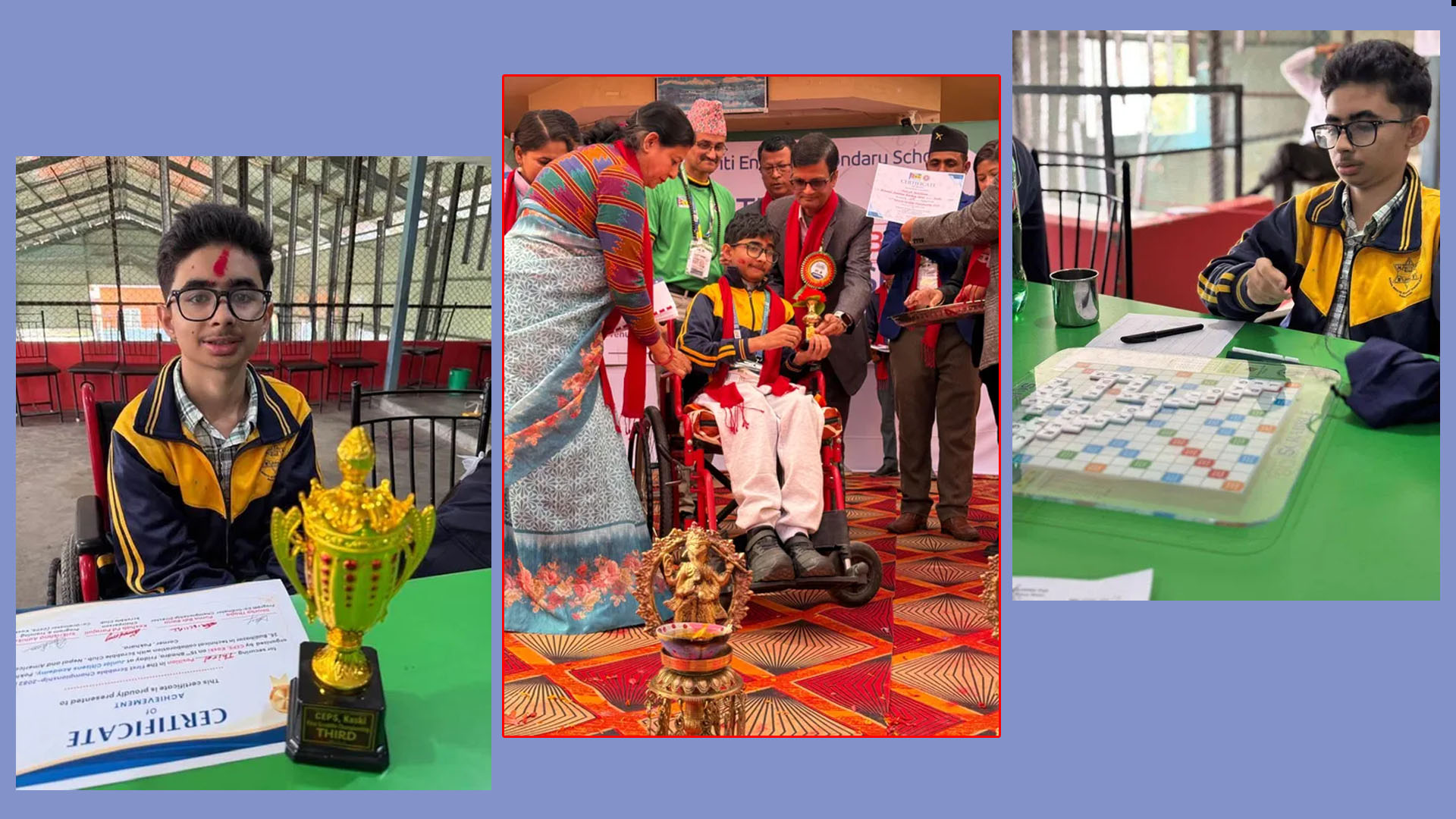 अपाङ्गतालाई चुनौती दिँदै अनिमेष: स्क्र्याबलको अन्तर्राष्ट्रिय मञ्चमा नेपालको प्रतिनिधित्व गर्ने