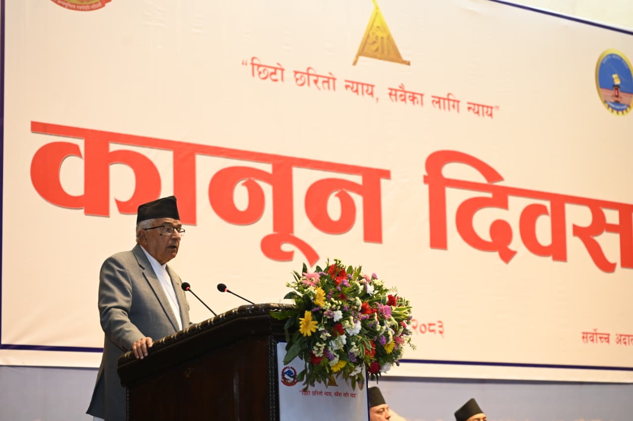 विधिद्वारा स्थापित पद्धति र परम्परा पालनामा तलमाथि हुन थाले मानव समाज भयभित हुनथाल्छ : राष्ट्रपति
