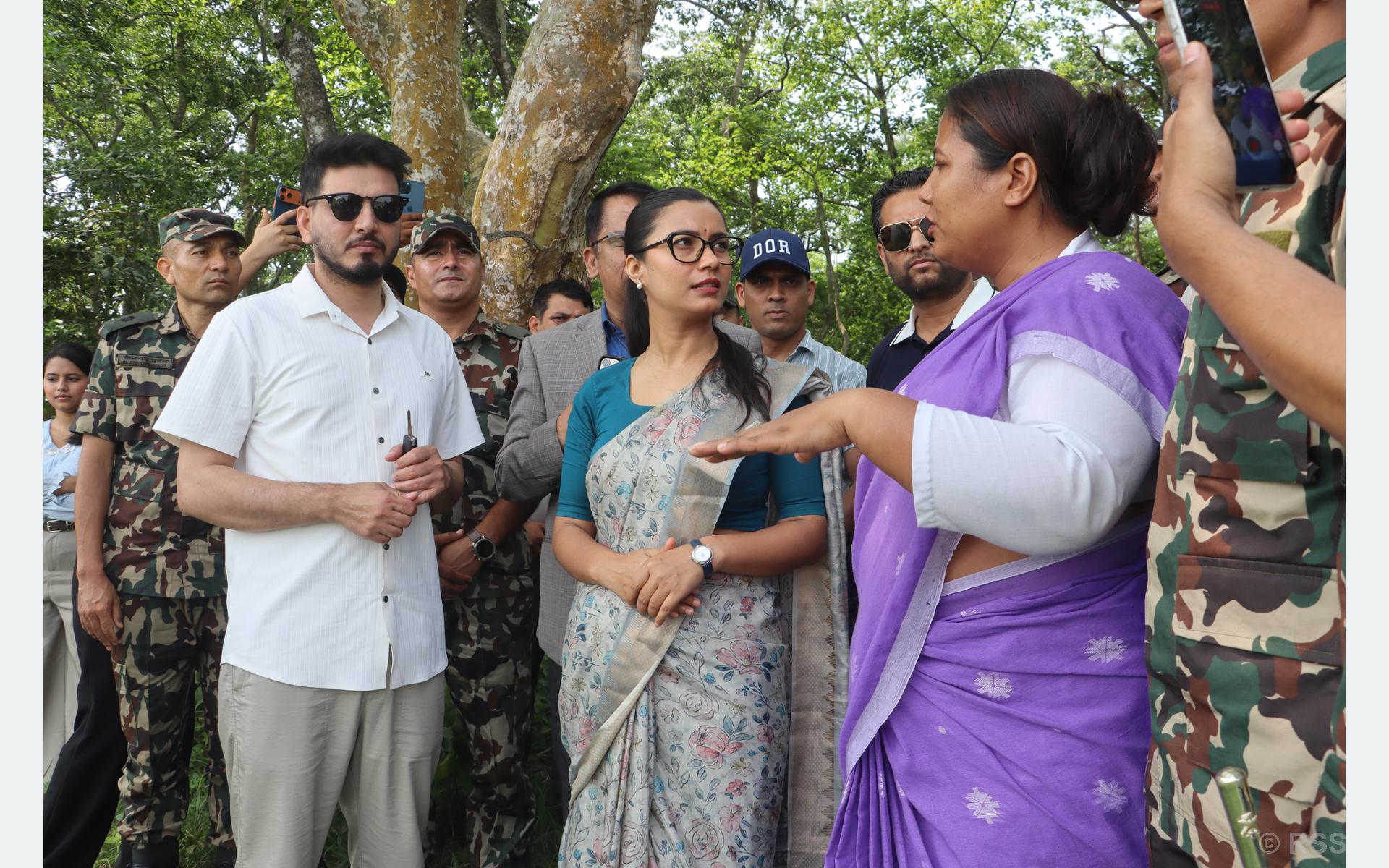 तीन मन्त्रीद्वारा माडी जाने सडक निरीक्षण