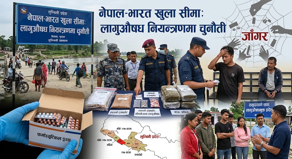 लुम्बिनी प्रदेशमा लागुऔषधको जालो भयावह: खुला सीमा मुख्य चुनौती, युवा पुस्ता उच्च जोखिममा