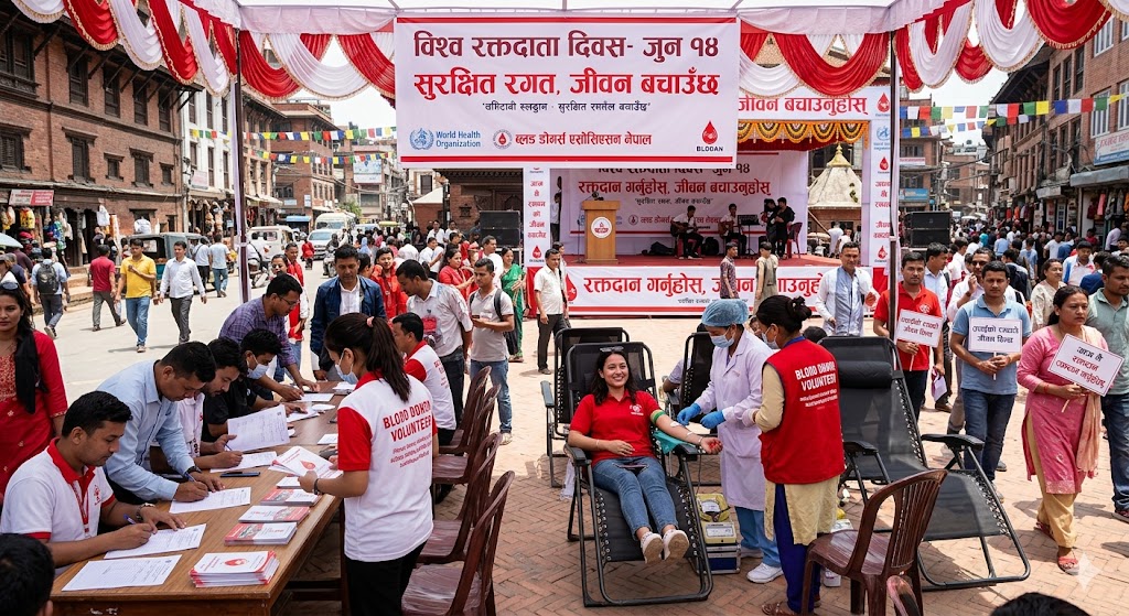 सचेतनामूलक कार्यक्रमसहित आज देशभर विश्व रक्तदाता दिवस मनाइँदै