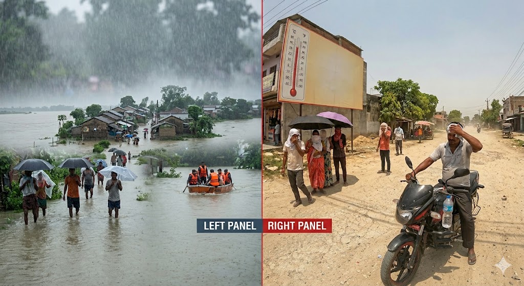 पूर्वमा भारी वर्षा हुँदा पश्चिम र मध्य तराईमा ‘तातो दिन’ को कहर: भैरहवाको तापक्रम ४१ डिग्री नाघ्यो
