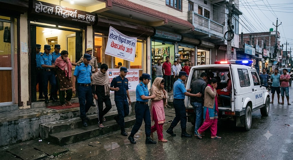 अनैतिक गतिविधिमा संलग्न २४ जना पक्राउ, सात भारतीय नागरिक पनि नियन्त्रणमा