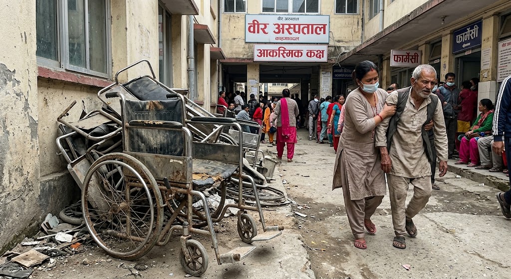 अस्पतालको लापरबाहीले कबाडी बन्दै ह्वीलचियर: वीर अस्पताल पुग्ने अशक्त बिरामीले भोग्नुपर्‍यो चरम सास्ती