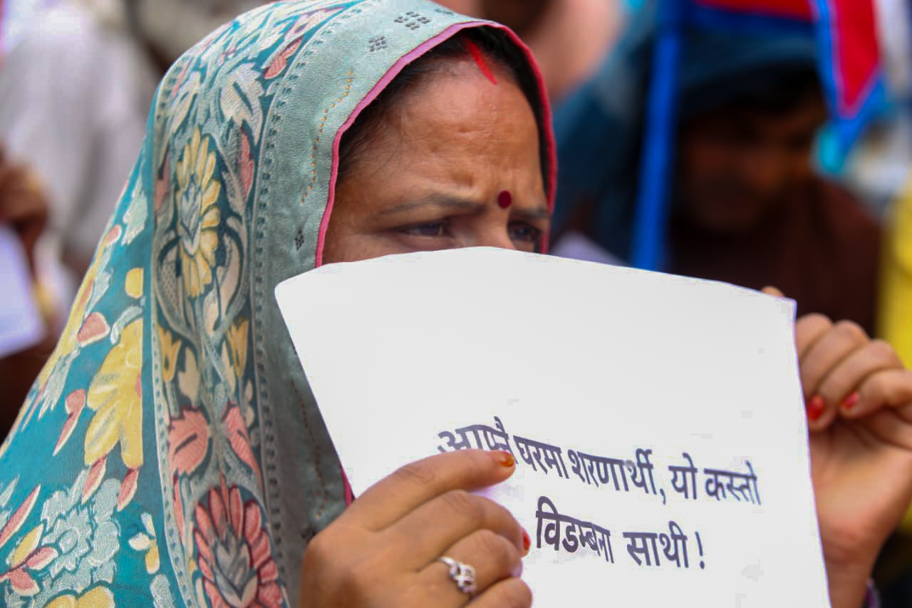 नागरिकता प्रदान गर्न माग गर्दै सुस्ताबासीको माइतीघरमा प्रदर्शन (तस्बिरहरू)