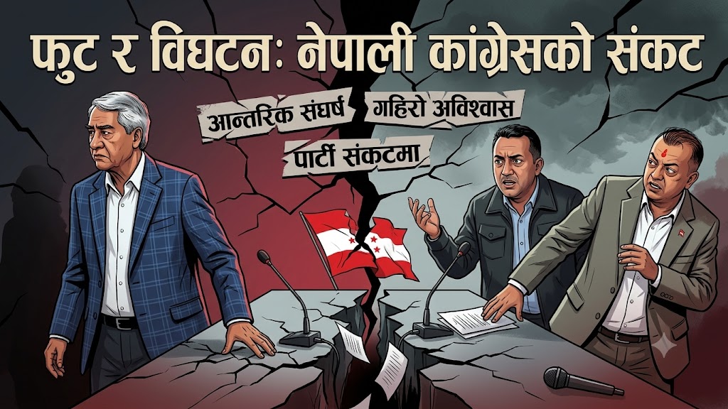 विभाजनको डिलमा नेपाली कांग्रेस: गगन र देउवा पक्षको अडानले अन्योलमा भविष्य
