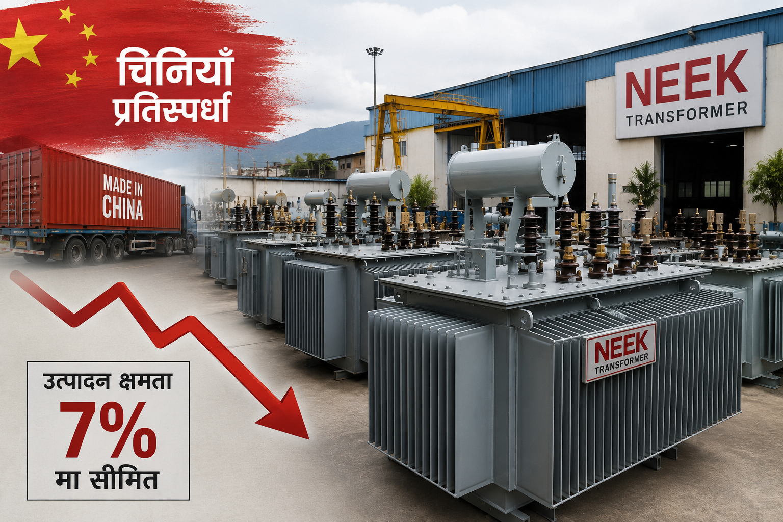 चिनियाँ उत्पादनसँगको तीव्र प्रतिस्पर्धाले स्वदेशी ट्रान्सफर्मर उद्योग दबाबमा