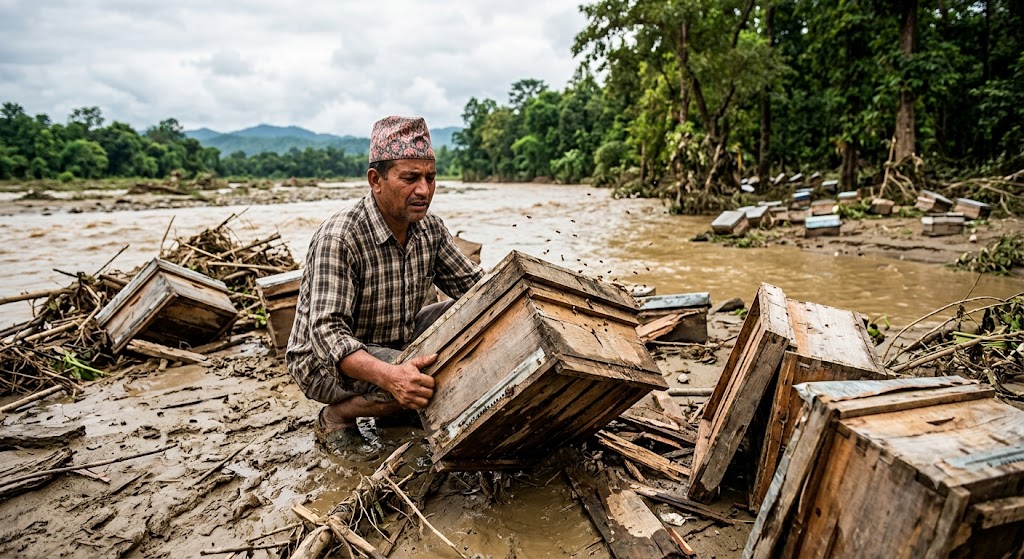 बाढीले मौरीघार बगाउँदा चितवनको रत्ननगरमा ६० लाखको क्षति, किसान चिन्तित