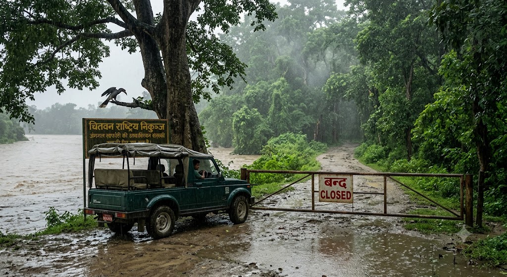 वर्षायाम सुरु भएसँगै चितवन राष्ट्रिय निकुञ्जभित्रको जंगल सफारी बन्द