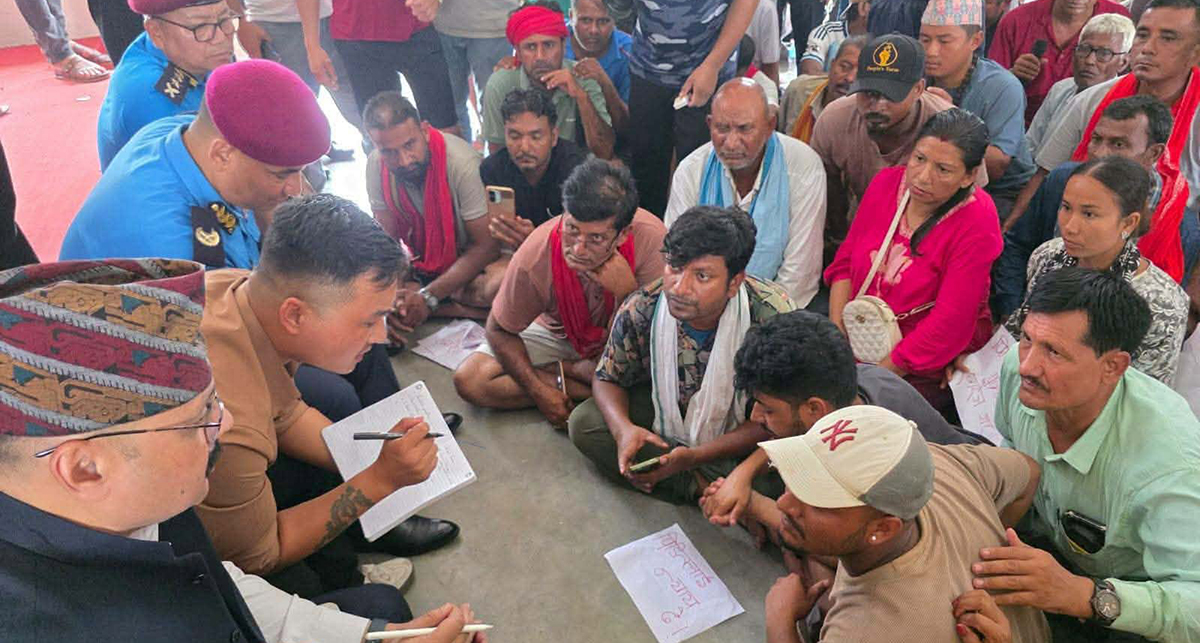 पैदल मार्चको छैटौं दिन: निजगढमा गृहमन्त्री गुरुङ र मिटरब्याज पीडितबीच ६ बुँदे मागमा वार्ता