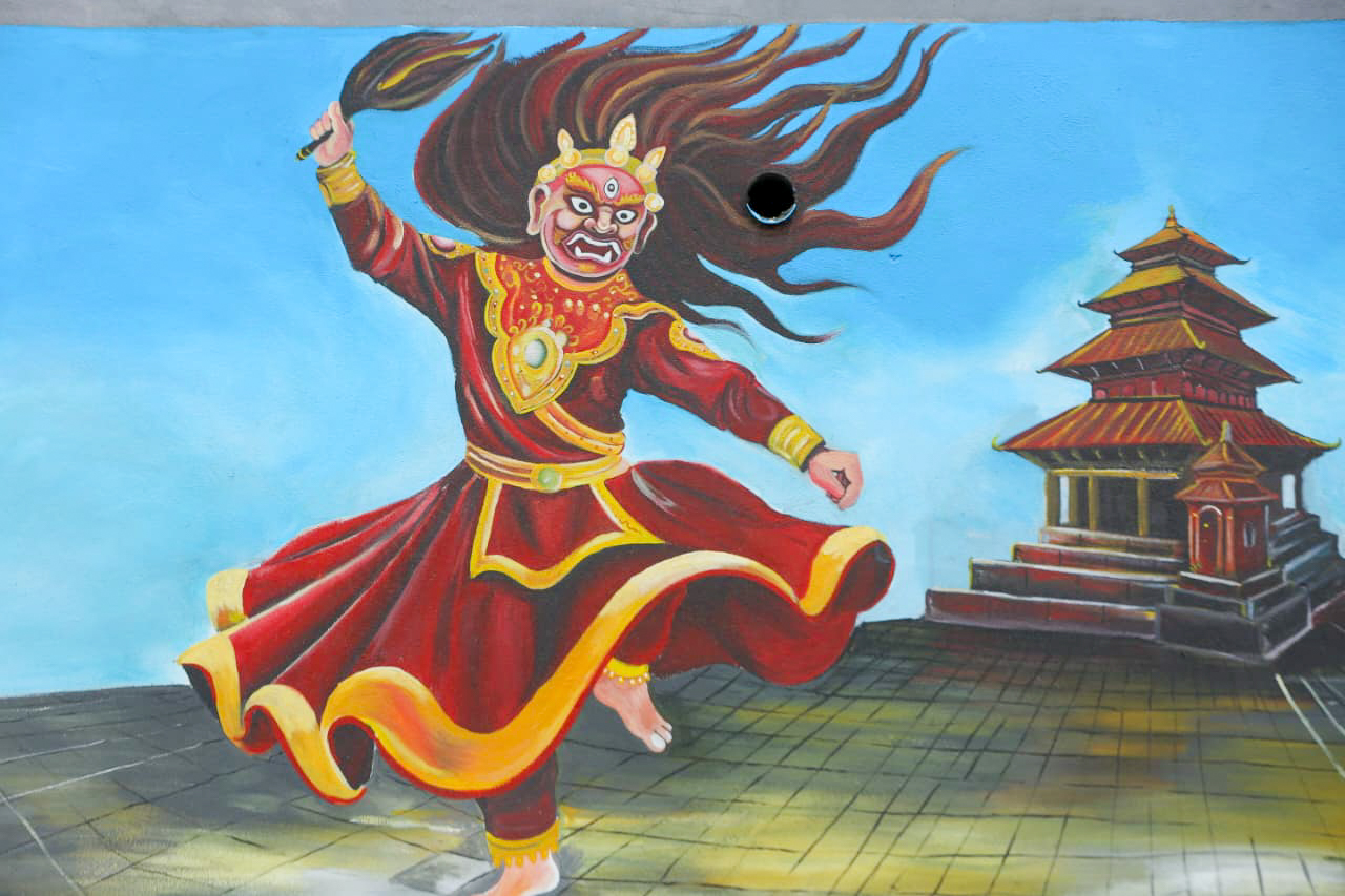 बालकुमारी क्षेत्रमा सडक सौन्दर्यीकरण : भित्ताहरूमा कोरिए आकर्षक भित्तेचित्र (तस्बिर)