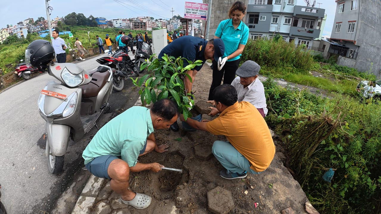 बल्खु खोला करिडोरमा १,१५० बिरुवा रोपिए, रोटरीको ‘१ लाख वृक्षारोपण अभियान’