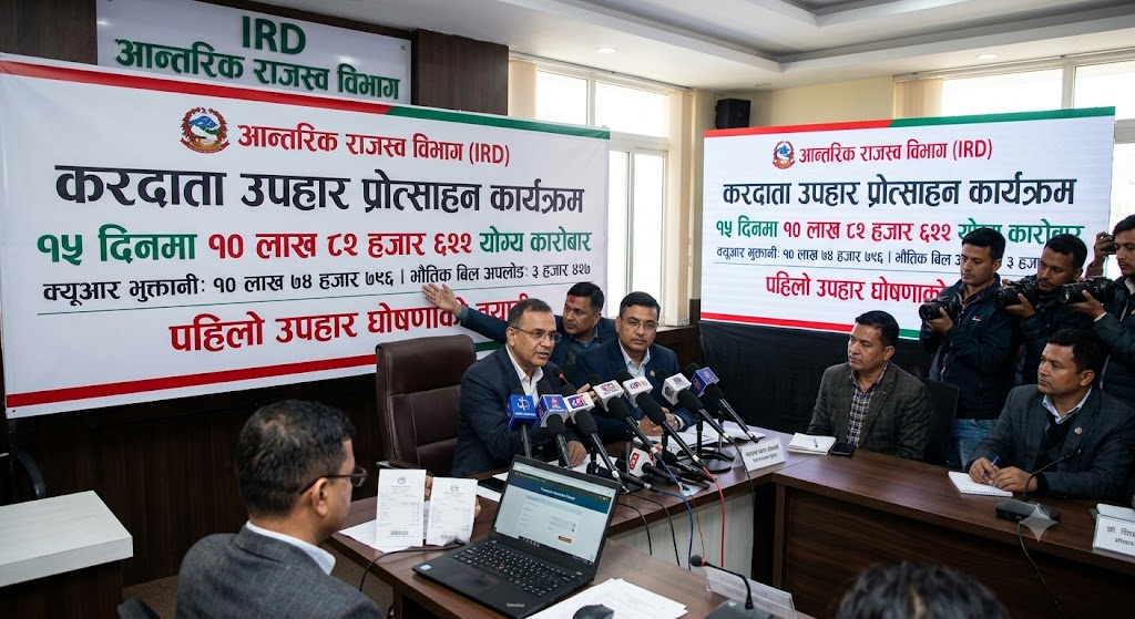 १५ दिनमा योग्य कारोबार ११ लाख नजिक: पहिलो उपहार घोषणाको तयारी गर्दै आन्तरिक राजस्व विभाग