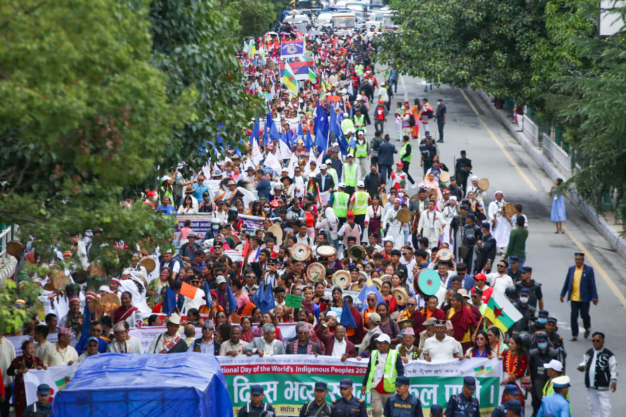 ३२औं विश्व आदिवासी दिवसका अवसरमा काठमाडौंमा सांस्कृतिक र्‍याली (तस्बिर)