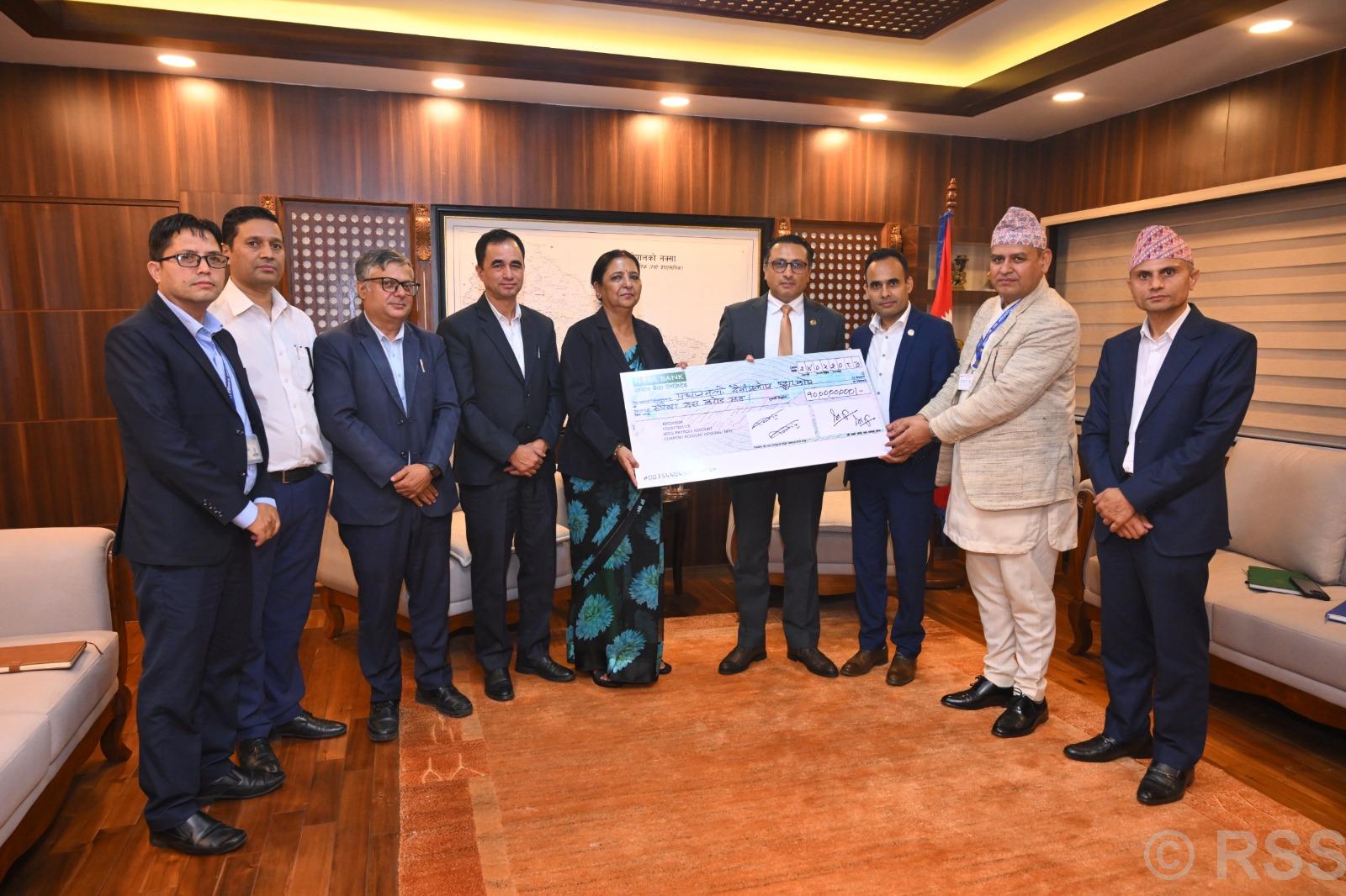 टेलिकमद्वारा प्रधानमन्त्री दैवी प्रकोप उद्धार कोषमा १० करोड सहयोग
