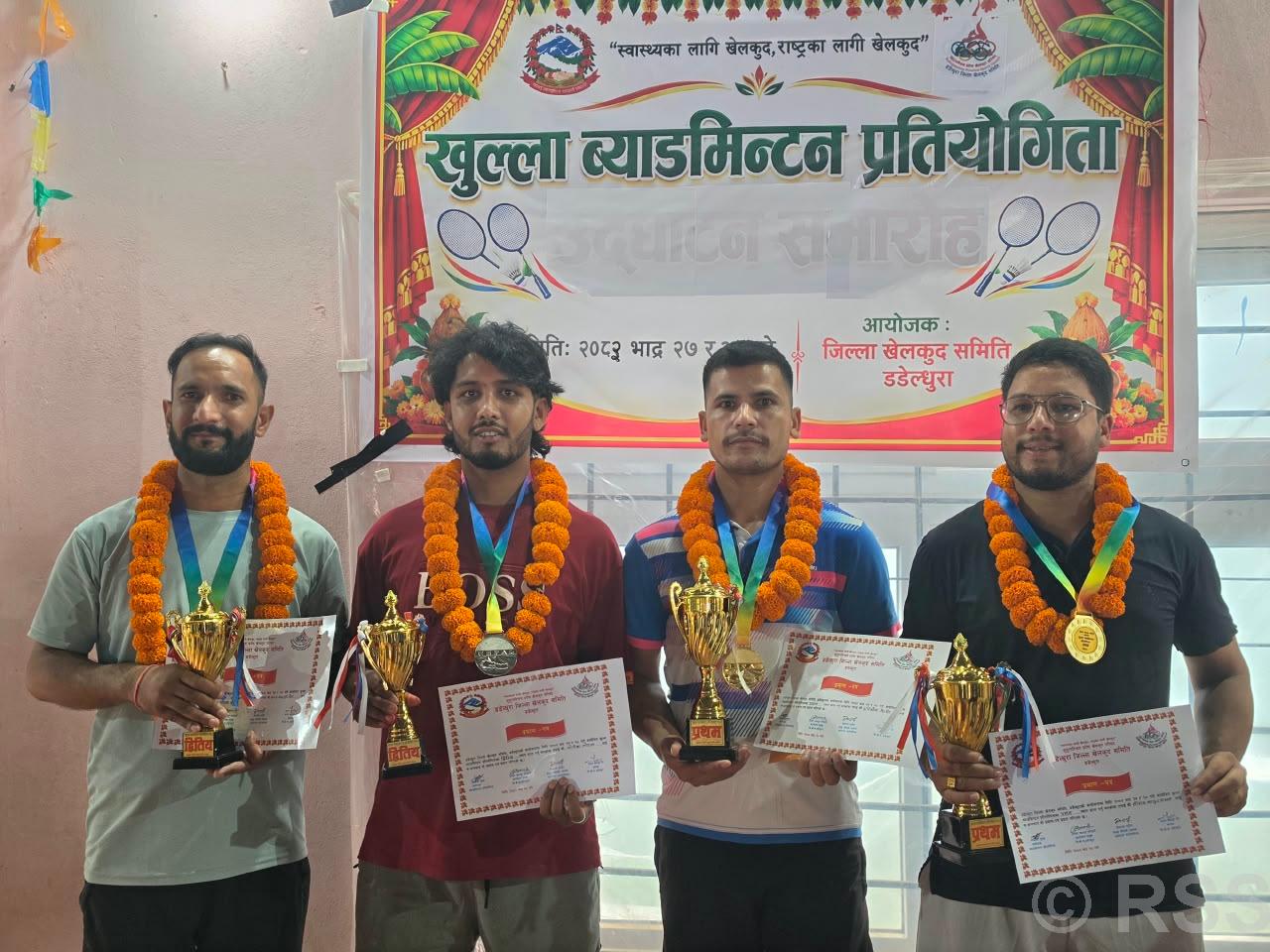 हरिओम र निरजको जोडीलाई ब्याडमिन्टनको उपाधि