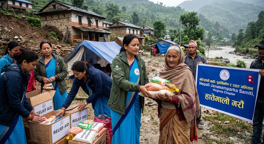 भोटेकोशी बाढीबाट प्रभावितका लागि सहयोग गर्न जनसम्पर्क समिति भर्जिनियाको अपिल