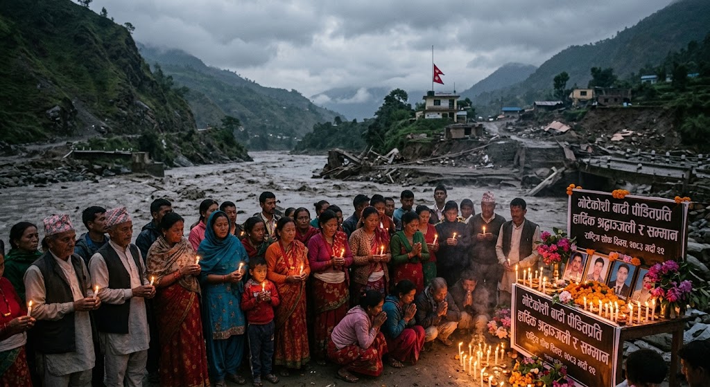 भोटेकोशी बाढीको १३औं दिन: राष्ट्रिय शोकमा देश, झण्डा आधा झुकाइने