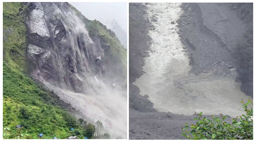 दार्चुलामा पहिरोले नदी थुनियो, फुट्ने जोखिमपछि सतर्क रहन आग्रह
