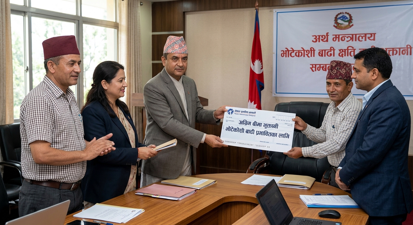 भोटेकोशी बाढी प्रभावितलाई बीमा कम्पनीहरूले अग्रिम भुक्तानी दिने