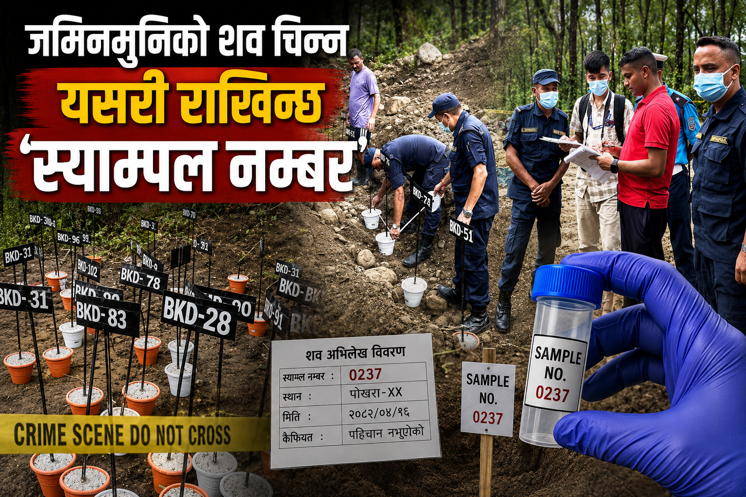जमिनमुनि व्यवस्थापन गरिएका शव चिन्न ‘स्याम्पल नम्बर’ यसरी राखिन्छ (भिडियोसहित)