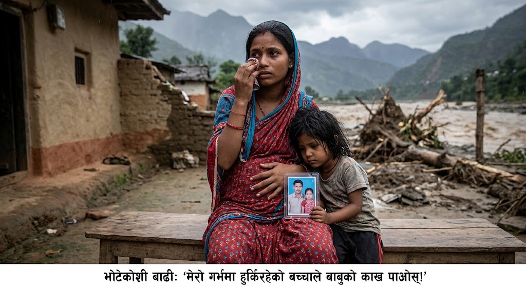 भोटेकोशी बाढी: मेरो गर्भमा हुर्किरहेको बच्चाले बाबुको काख पाओस्!