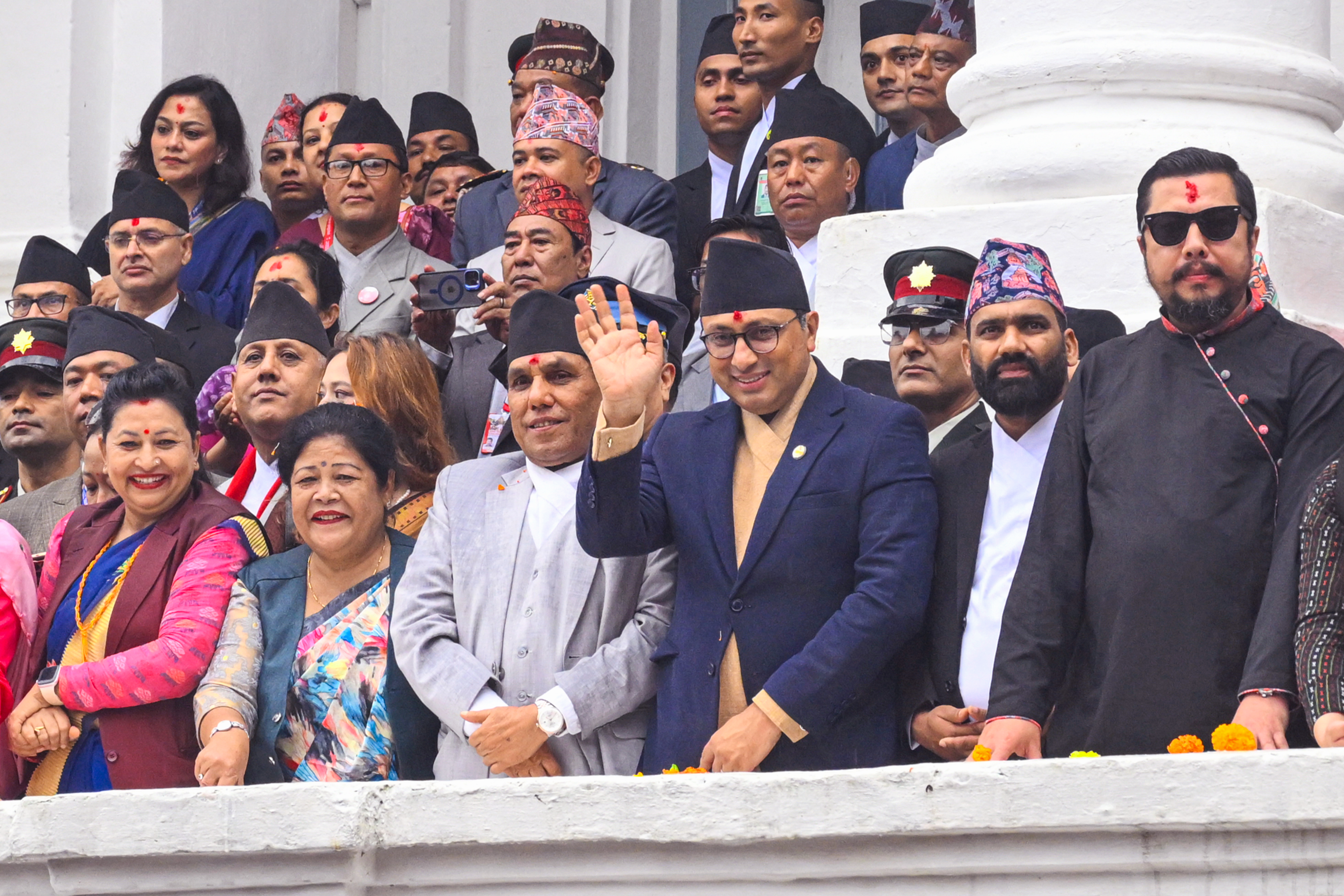 कार्यवाहक प्रधानमन्त्री एवम् अर्थमन्त्री डा. स्वर्णिम वाग्लेद्वारा इन्द्रजात्रा अवलोकन