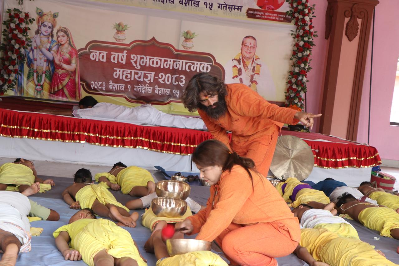 वैदिक शिक्षासँगै जीवनोपयोगी अभ्यास: पञ्चमहालक्ष्मीमा योग तथा साउन्ड हिलिङ प्रशिक्षण