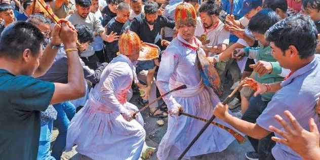 थिमिमा मल्लकालीन युद्धकला झल्काउने खाँ पिहाँवइगु जात्रा सम्पन्न