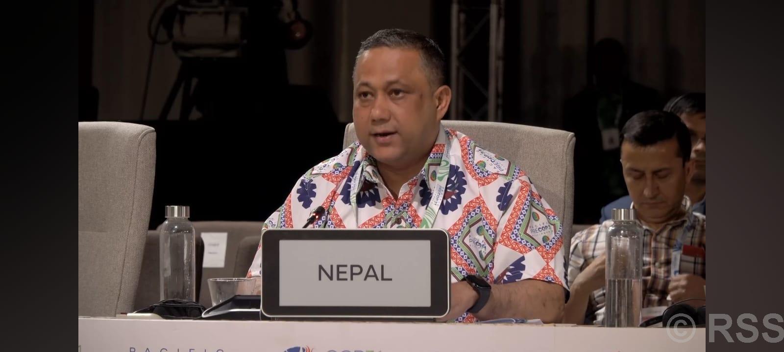 नेपाल र प्रशान्त क्षेत्रका टापु राष्ट्रहरू जलवायु सङ्कटको अग्रपंक्तिमा छन् : परराष्ट्रमन्त्री खनाल