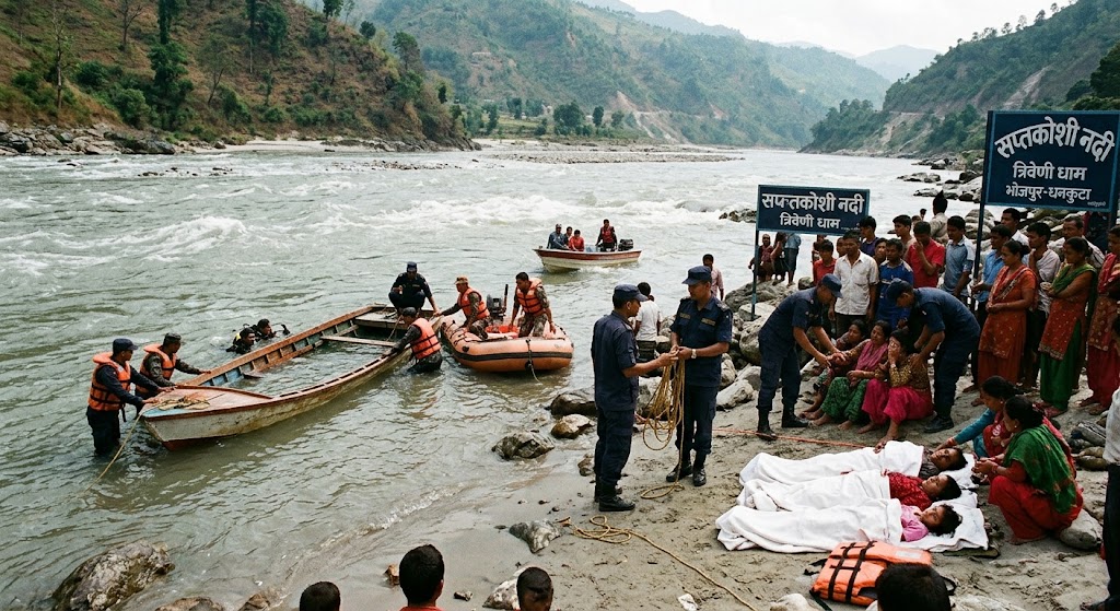सप्तकोशीमा मोटरबोट पल्टिँदा ५ वर्षीया बालिकासहित ३ जनाको मृत्यु