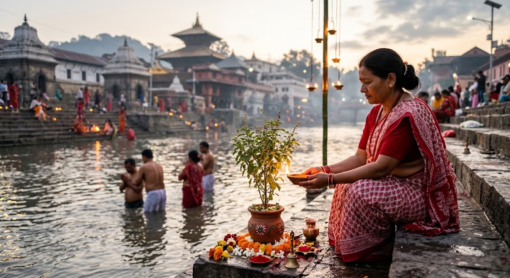 आजदेखि कात्तिक स्नान, आकाशदीपदान र तुलसीको विशेष पूजा आराधना सुरु