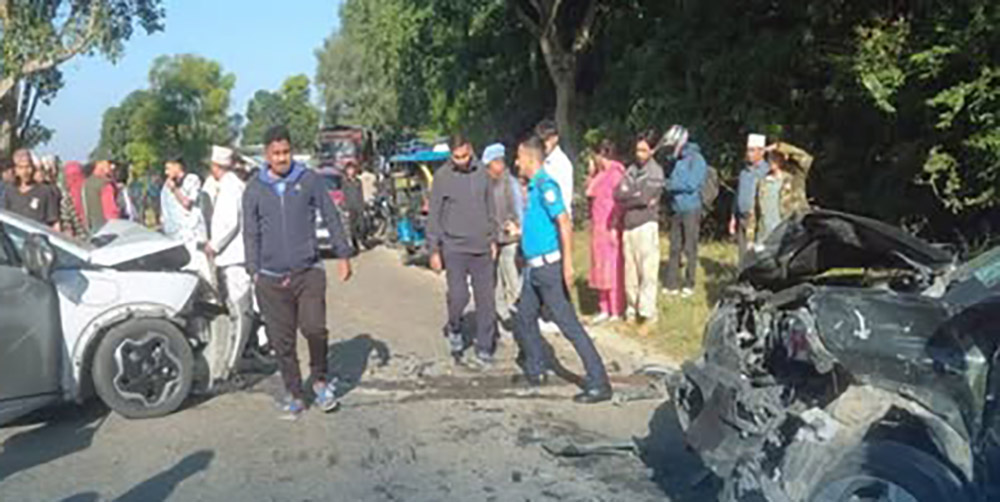 बाँकेमा दुई कार ठोक्किँदा एक जनाको मृत्यु, ६ जना घाइते