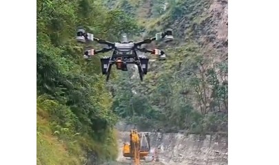 ड्रोनमार्फत ४०० लिटर डिजेल ढुवानी, बेनी–जोमसोम–कोरला सडक पुनःनिर्माण तीव्र
