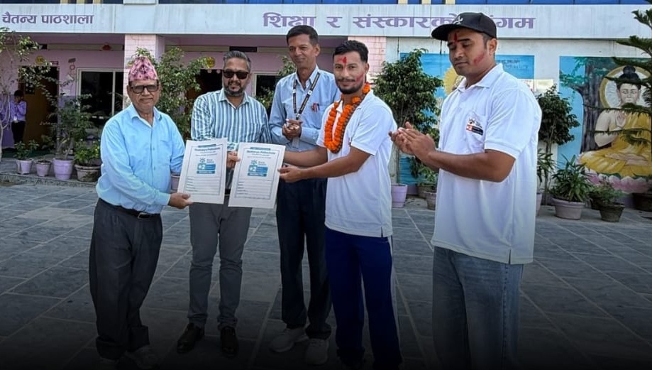 चैतन्य पाठशालाको ‘ब्रान्ड एम्बेस्डर’ बने क्रिकेटर किरण कुमार ठगुन्ना